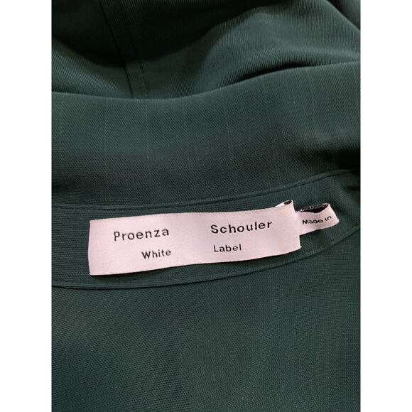 Proenza Schouler 'Matte' Green Long Sleeve Crepe Button Down Size 2 - Picture 4 of 5